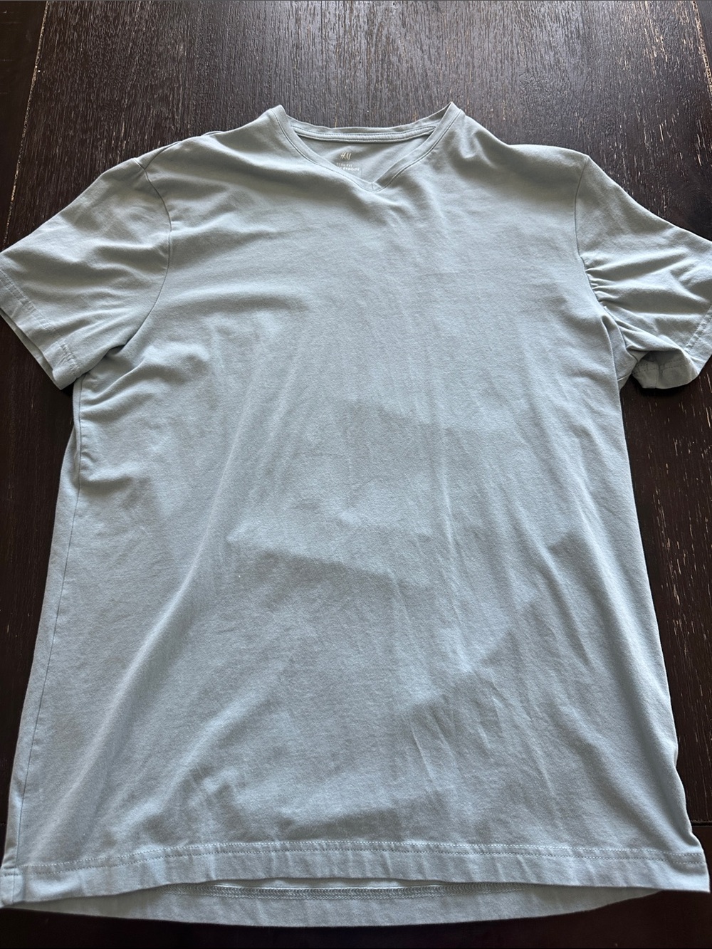 H&M Light Blue V-Neck Short Sleeve Tee